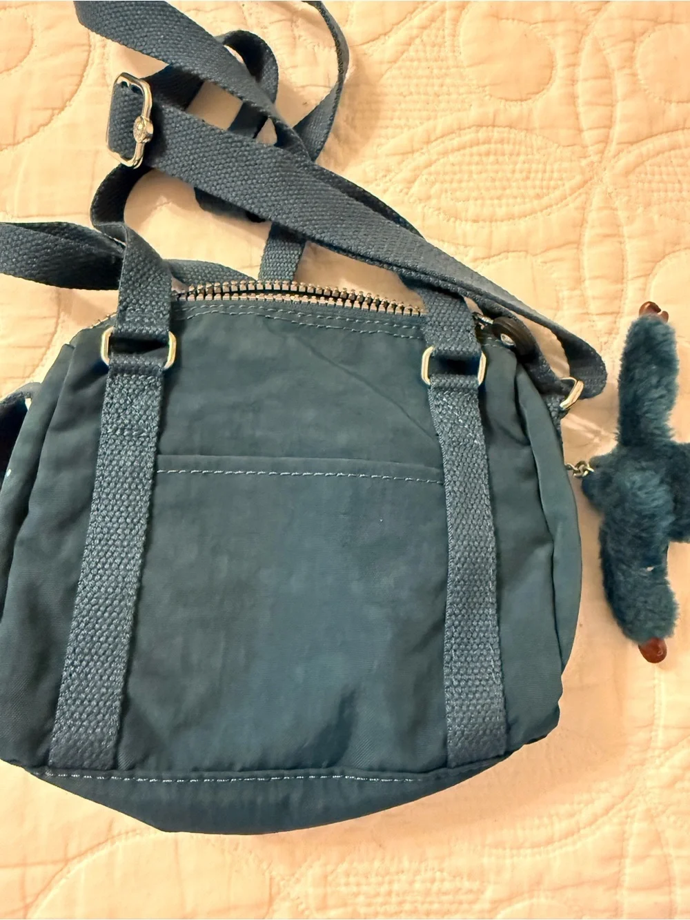Kipling Deep Teal Crossbody with Monkey Charm